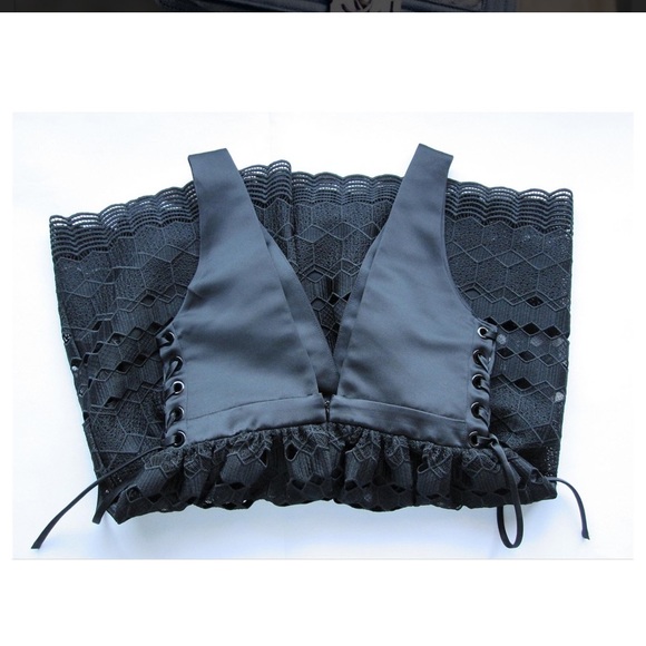 Sandro Black Lace Plunge Neckline Luminary Dress 4 - Picture 10 of 14